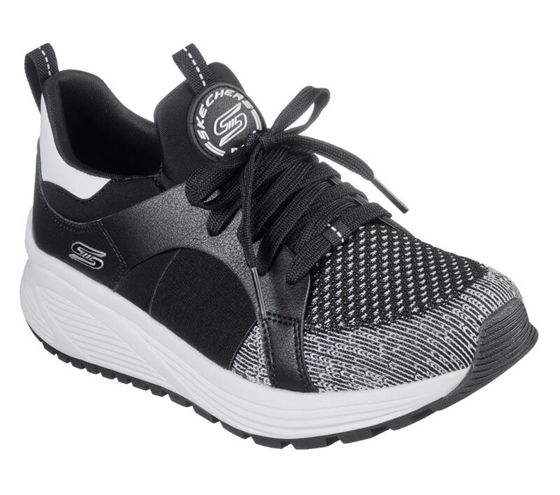 Skechers Bobs Sport Sparrow 2.0 - Metro Daisy - Womens Slip On Shoes Black/White [AU-RO6909]